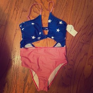 NWT American Flag swimsuit